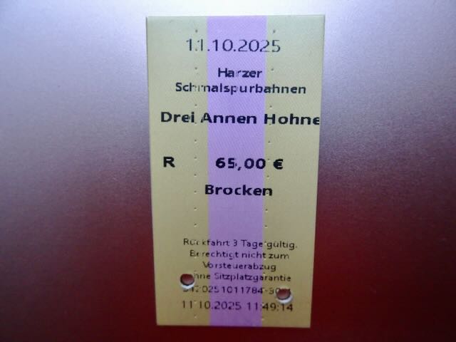 ブロケン登山鉄道切符